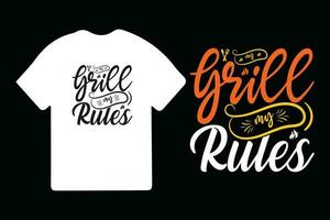 Grill Typografie T-Shirt Design Vektor Vorlage, Grill T-Shirt Design. Jahrgang Grill t Hemd Design.