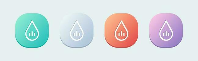Hitze Wasser Linie Symbol im eben Design Stil. heiß Temperatur Zeichen Vektor Illustration.