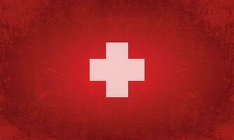Schweiz Grunge rot Bürste Schlaganfälle gemalt National Land Flagge Symbol. gemalt Textur. vektor