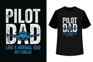 Pilot Papa mögen ein regulär Papa aber Kühler komisch Papa Liebhaber retro Jahrgang Vaters Tag Pilot T-Shirt Design vektor