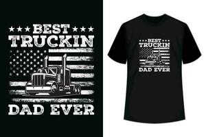 Beste Truckin Papa je - - Vaters Tag, LKW Treiber Geschenke, komisch Trucker t Hemd Design vektor