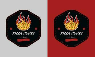 Pizza Haus Vektor Logo Design Vorlage. Pizza Logo Design. schnell Essen Logo Design.