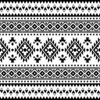 sömlös stam- navajo mönster. folk geometrisk abstrakt upprepa bakgrund i etnisk stil. svart och vit färger. design för textil, tyg, Kläder, ridå, matta, prydnad, omslag. vektor
