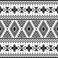 nahtlos ethnisch Muster. Stil von navajo Stamm. einheimisch amerikanisch Motiv. Volk Design im geometrisch Formen. schwarz und Weiß Farbe. Design zum Textil, Stoff, Kleidung, Vorhang, Teppich, Ornament, Hintergrund. vektor