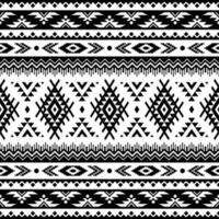 geometrisch abstrakt Formen von Stamm. nahtlos ethnisch Muster. Textil- drucken traditionell Design im aztekisch und navajo Stil. schwarz und Weiß Farben. Design zum Textil, Stoff, Vorhang, Teppich, Ornament. vektor