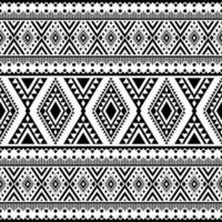 Vektor Illustration mit ethnisch Stil Design. nahtlos geometrisch Muster. navajo und aztekisch Stammes- Motiv. schwarz und Weiß Farbe. Design zum Textil, Stoff, Kleidung, Vorhang, Teppich, Ornament, Hintergrund.