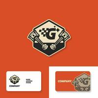 alfabet g lopp garage logotyp vektor