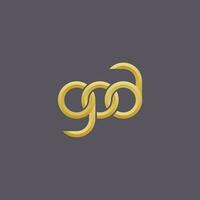 brev goa monogram logotyp design vektor