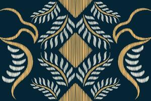 ethnisch Ikat Stoff Muster geometrisch Stil.afrikanisch Ikat Stickerei ethnisch orientalisch Muster Marine Blau Hintergrund. abstrakt,vektor,illustration.für Textur, Kleidung, Schal, Dekoration, Teppich, Seide. vektor