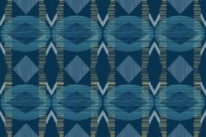 ethnisch Ikat Stoff Muster geometrisch Stil.afrikanisch Ikat Stickerei ethnisch orientalisch Muster Marine Blau Hintergrund. abstrakt,vektor,illustration.für Textur, Kleidung, Schal, Dekoration, Teppich, Seide. vektor