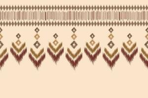 etnisk ikat tyg mönster geometrisk stil.afrikansk ikat broderi etnisk orientalisk mönster brun grädde bakgrund. abstrakt, vektor, illustration.för textur, kläder, scarf, dekoration, matta, siden. vektor