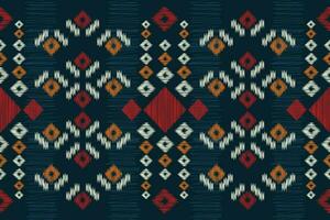 ethnisch Ikat Stoff Muster geometrisch Stil.afrikanisch Ikat Stickerei ethnisch orientalisch Muster Marine Blau Hintergrund. abstrakt,vektor,illustration.für Textur, Kleidung, Schal, Dekoration, Teppich, Seide. vektor