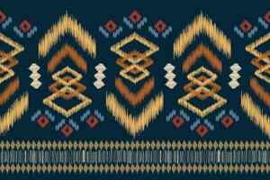 ethnisch Ikat Stoff Muster geometrisch Stil.afrikanisch Ikat Stickerei ethnisch orientalisch Muster Marine Blau Hintergrund. abstrakt,vektor,illustration.für Textur, Kleidung, Schal, Dekoration, Teppich, Seide. vektor