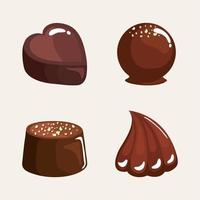 vier Schokoladenprodukte vektor