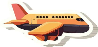 Aufkleber Stil Flugzeug Symbol im Orange und lila Farbe. vektor