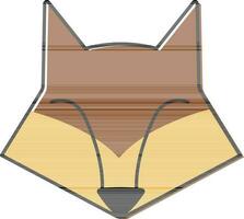 braun und Gelb Fuchs Gesicht Symbol im eben Stil. vektor