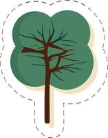 klistermärke eller märka träd i grön och brun Färg. vektor