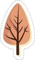 Pfirsich und braun Baum oder Blatt Element im Aufkleber Stil. vektor