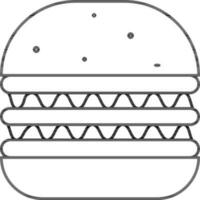 Illustration von Burger Symbol im schwarz Schlaganfall. vektor