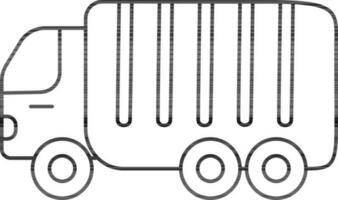 linje konst illustration av en lastbil. vektor