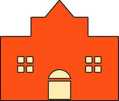 Gebäude im Orange und Sahne Farbe. vektor