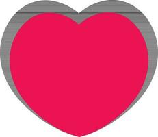 rosa hjärta med en svart översikt synbol. vektor
