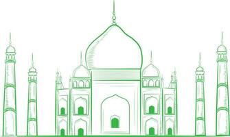 Grün Illustration von taj Mahal. vektor