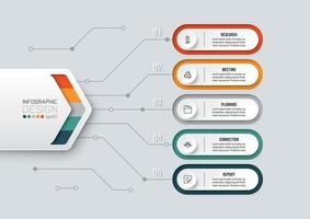 Infografik-Vorlage für Geschäfts- oder Marketingdiagramme vektor