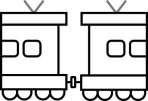 svart och vit gemensam tåg låda. vektor