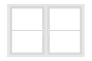 weißer Fensterrahmen lokalisiert auf weißem Hintergrund vektor