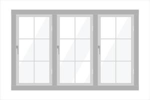 weißer Fensterrahmen lokalisiert auf weißem Hintergrund vektor