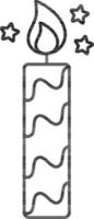 isoliert Verbrennung Kerze Symbol im schwarz Gliederung Stil. vektor