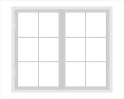 weißer Fensterrahmen lokalisiert auf weißem Hintergrund vektor