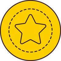 isoliert Star Münze Symbol im golden Farbe. vektor