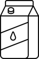 Illustration von Milch Box Symbol im schwarz Gliederung Stil. vektor