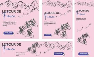 le Tour de Frankreich kreativ Poster Design zum Radfahren Enthusiasten vektor