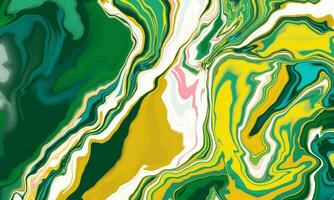 bakgrund med marmor textur. abstrakt målning blanda fläckar. grön och gul flytande måla den där flöden. vektor
