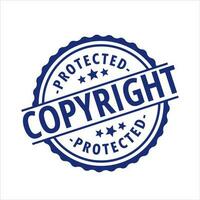 Urheberrechte © Siegel intellektuell Eigentum geschützt Blau Farbe Abzeichen isoliert Vektor