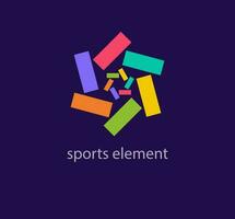 Sport Element Logo. einzigartig Farbe Übergänge. kreativ kreisförmig Linie Logo Vorlage. Vektor