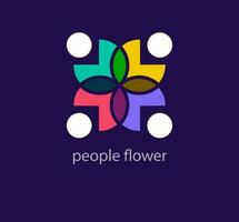 einzigartig Menschen Blume Logo. modern Farbe Übergänge. Zusammenarbeit Kombination Arbeit Logo Vorlage. Vektor. vektor