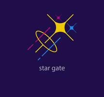 unik stjärna Port logotyp. modern Färg övergångar. stigande stjärna logotyp mall arbete. vektor. vektor