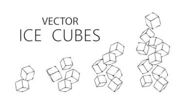 Eis Zucker Würfel einstellen Vektor Illustration isoliert