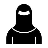 Frau mit Niqab Glyphe Symbol Design vektor