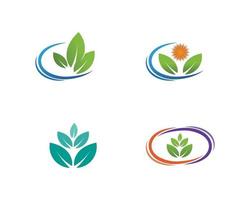 trädblad vektor logo design natur för företag och hälsa