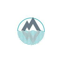Berg im das Mitte von das Meer Logo minimal einfach modern Illustration Symbol Symbol vektor