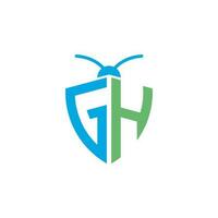 Briefe gh Pest Steuerung Logo vektor