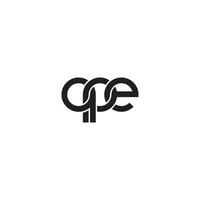 brev qpe monogram logotyp design vektor