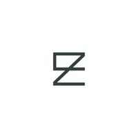 brev ez ze monogram minimal enkel modern vektor