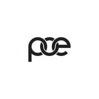 Briefe poe Monogramm Logo Design vektor