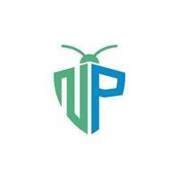 Briefe np Pest Steuerung Logo vektor